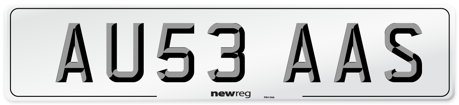 AU53 AAS Number Plate from New Reg